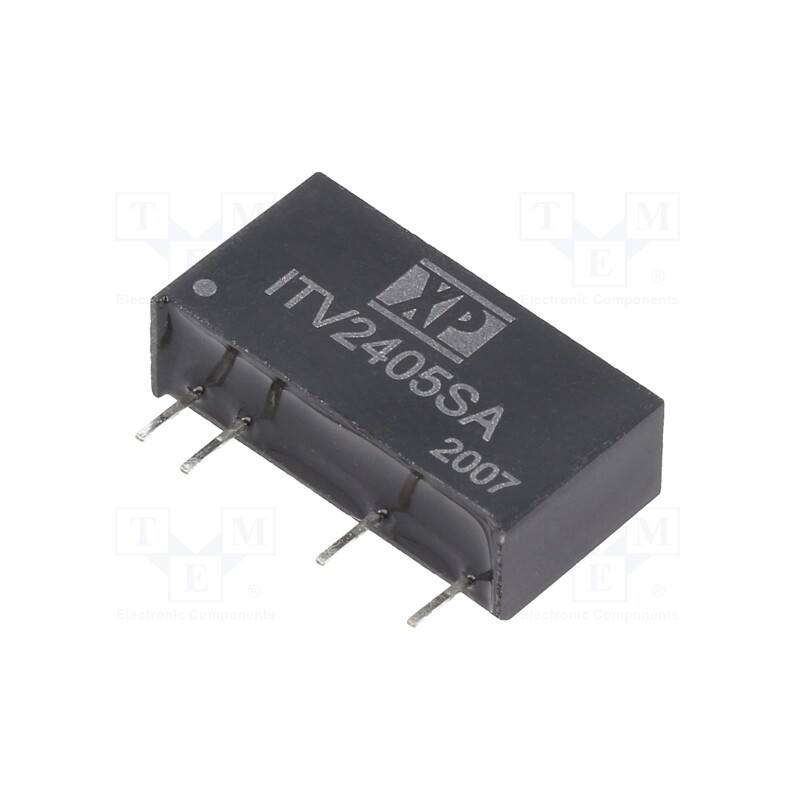 1 pcs x XP POWER - ITV2405SA - Converter: DC/DC, 1W, Uin: 24V, Uout: 5VDC, Iout: 200mA, SIP, 50kHz