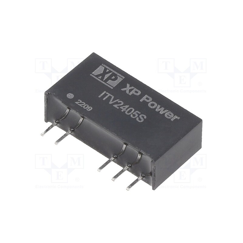 1 pcs x XP POWER - ITV2405S - Converter: DC/DC, 1W, Uin: 24V, Uout: 5VDC, Uout2: -5VDC, Iout: 100mA
