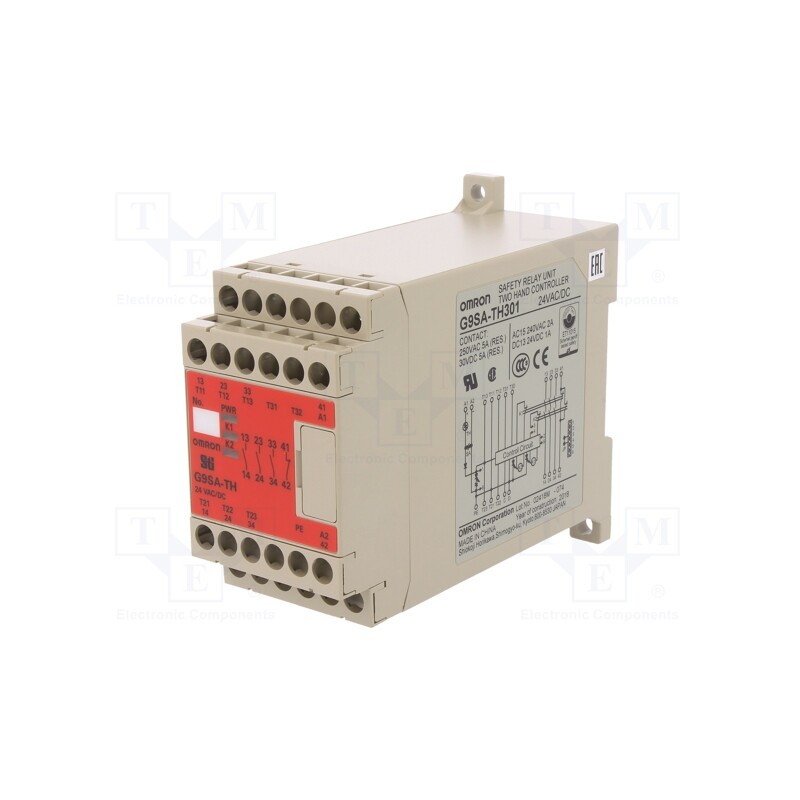1 pcs x OMRON - G9SA-TH301 24AC/DC - Module: safety relay, G9SA, 24VAC, 24VDC, IN: 2, -20÷55°C