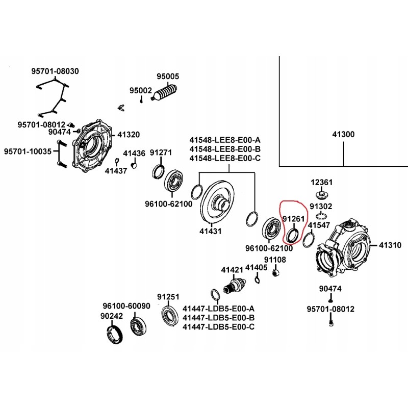 Seal rear left differential shaft Kymco MXU 500 IRS