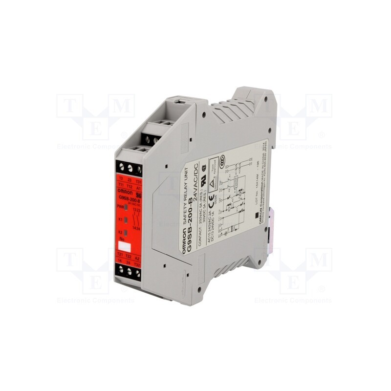 1 pcs x OMRON - G9SB-200-B - Module: safety relay, G9SB, 24VAC, 24VDC, IN: 1, -25÷55°C