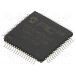 1 pcs x MICROCHIP TECHNOLOGY - PIC32MX564F128H-I/PT - IC: PIC microcontroller, 128kB, 2.3÷3.6VDC, SMD, TQFP64, PIC32