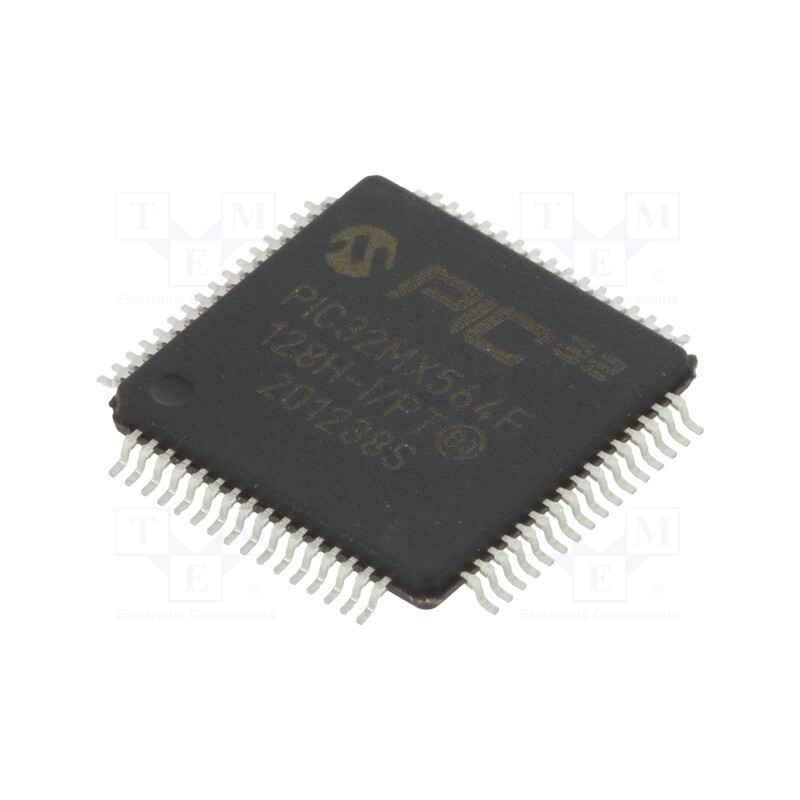 1 pcs x MICROCHIP TECHNOLOGY - PIC32MX564F128H-I/PT - IC: PIC microcontroller, 128kB, 2.3÷3.6VDC, SMD, TQFP64, PIC32