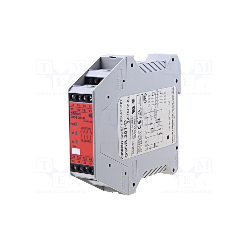 1 pcs x OMRON - G9SB-301-D - Module: safety relay, G9SB, 24VAC, 24VDC, IN: 1, -25÷55°C