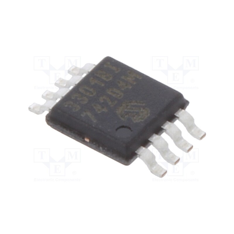 1 pcs x MICROCHIP TECHNOLOGY - MCP3301-BI/MS - IC: A/D converter, Ch: 1, 13bit, 100ksps, 4.5÷5.5V, MSOP8