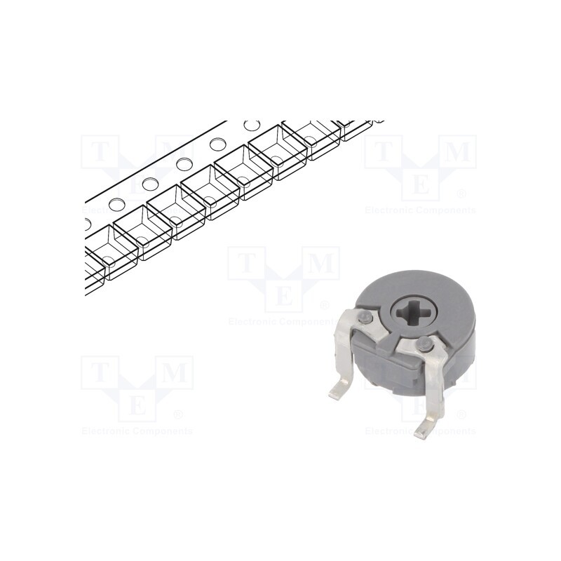2 pcs x PIHER - PS6KV50-105A3030-I- - Potentiometer: mounting, single turn,horizontal, 1MΩ, 100mW, SMD
