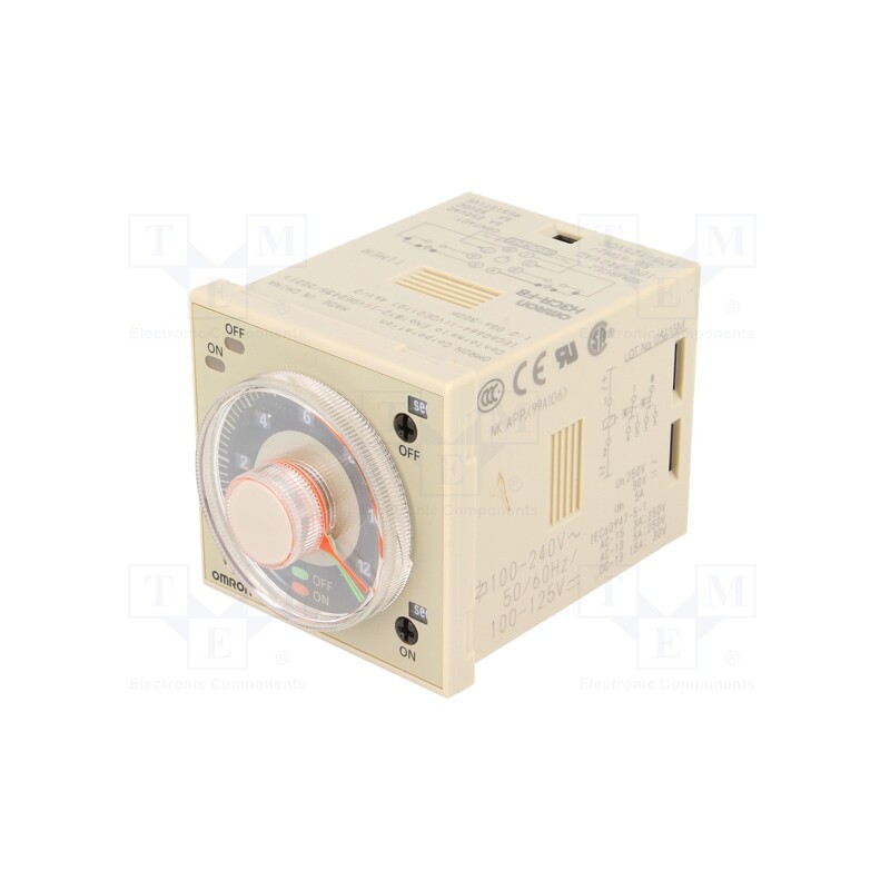 1 pcs x OMRON - H3CR-F8 100-240AC/100-125DC - Timer, 0,05s÷300h, DPDT, 250VAC/5A, Usup: 100÷240VAC, octal, PIN: 8