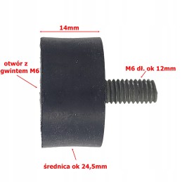 Rubber vibration damper m6 footrest atv quad linhai 300