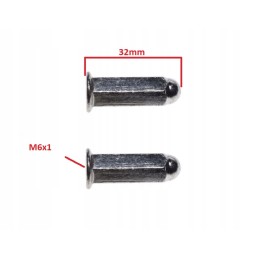 Long exhaust stud nut, set of 2 pcs, m6x1