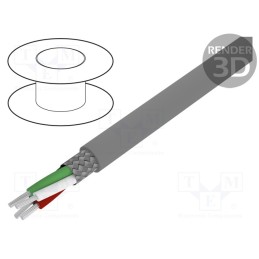 1 rol x ALPHA WIRE - 3233 SL005 - Wire, Alpha Essential C&C, 4x20AWG, PVC, dark grey, 600V, 30.5m