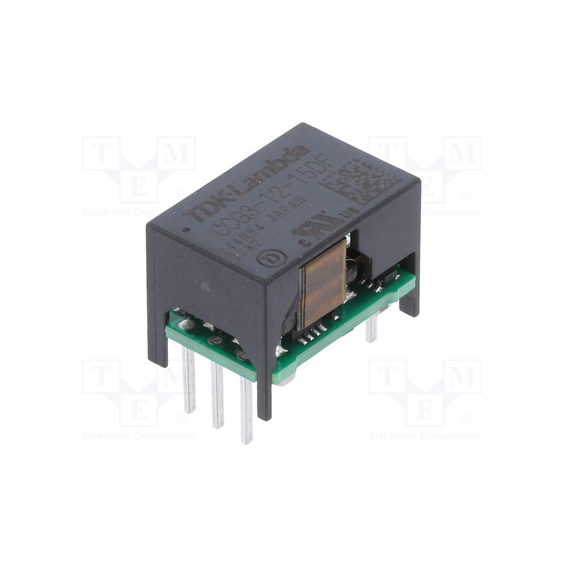 1 pcs x TDK-LAMBDA - CCG3-12-15DF - Converter: DC/DC, 3W, Uin: 4.5÷18V, Uout: 15VDC, Uout2: -15VDC, THT