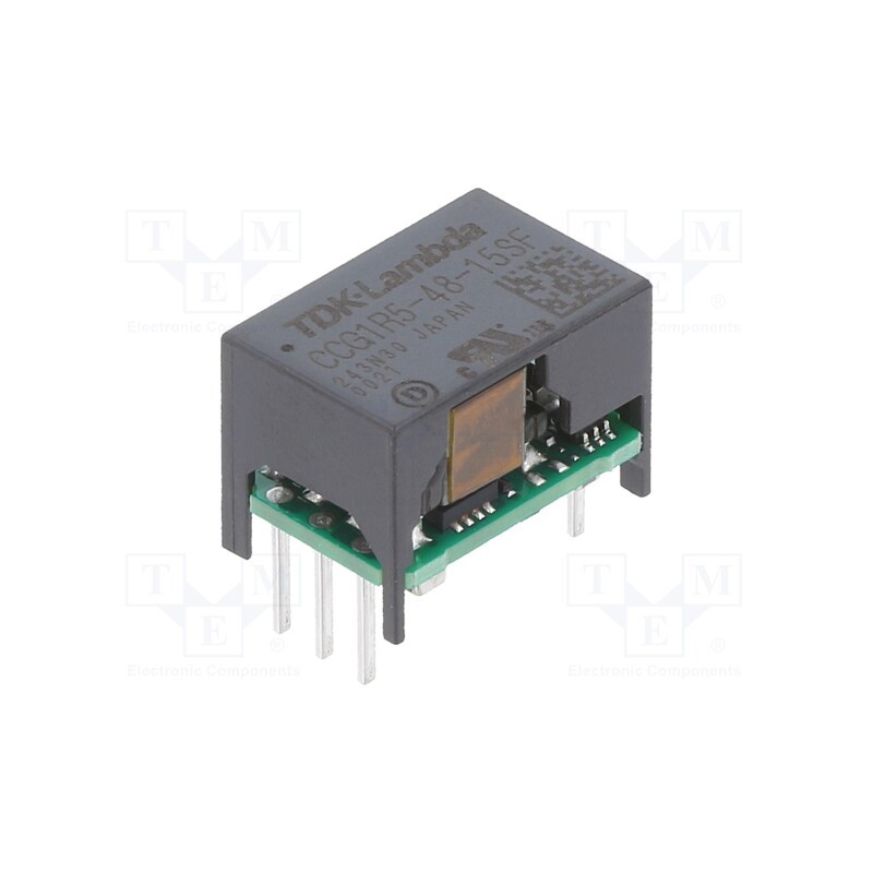 1 pcs x TDK-LAMBDA - CCG1R5-48-15SF - Converter: DC/DC, 1.5W, Uin: 18÷76V, Uout: 15VDC, Iout: 100mA, THT