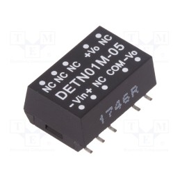 1 pcs x MEAN WELL - DETN01M-05 - Converter: DC/DC, 1W, Uin: 10.8÷13.2V, Uout: 5VDC, Uout2: -5VDC, SMD