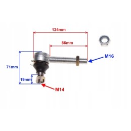 M16 front wishbone end for quad atv bashan 200 250