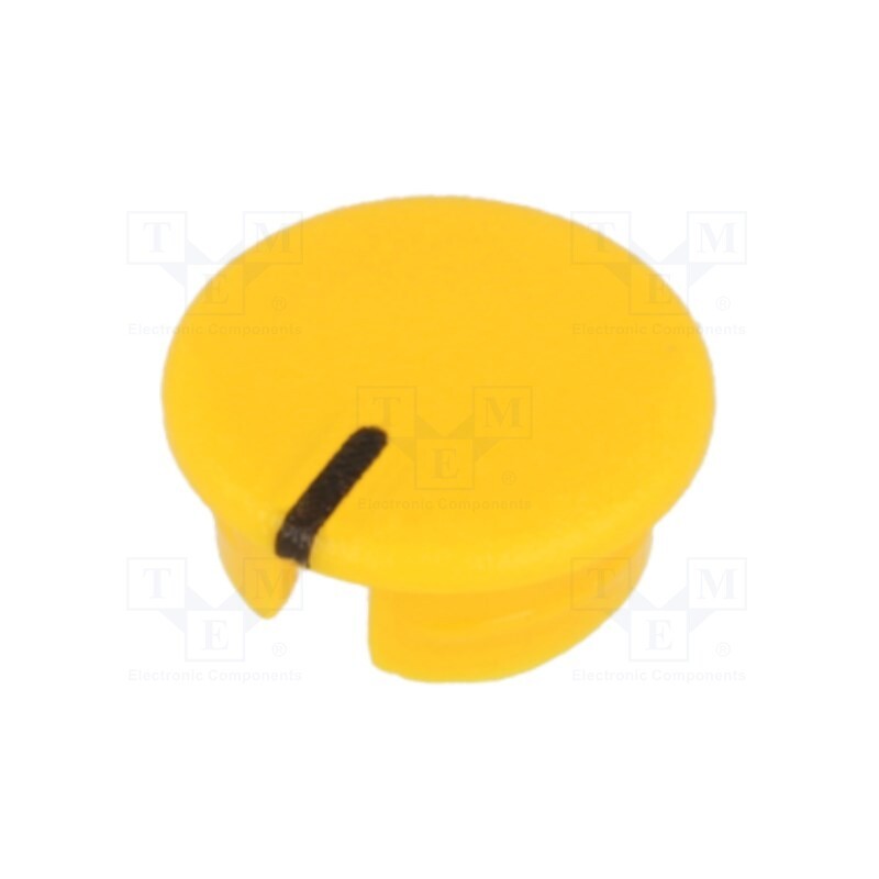 2 pcs x OKW - A4113104 - Cap, ABS, yellow, push-in, Pointer: black, round, A2513,A2613
