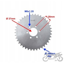 Rear rear sprocket quad 150 200 250 bemi kingway