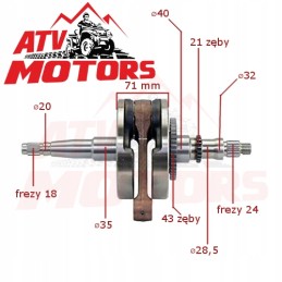 Crankshaft connecting rod cf moto 500 cfmoto 500