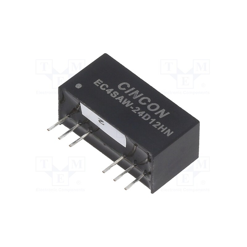 1 pcs x CINCON - EC4SAW-24D12HN - Converter: DC/DC, 5/6W, Uin: 9÷36V, Uout: 12VDC, Uout2: -12VDC, SIP8