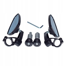 Set of black mirrors with handles