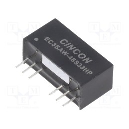 1 pcs x CINCON - EC3SAW-48S33HP - Converter: DC/DC, 3W, Uin: 18÷74V, Uout: 3.3VDC, Iout: 700mA, 100kHz