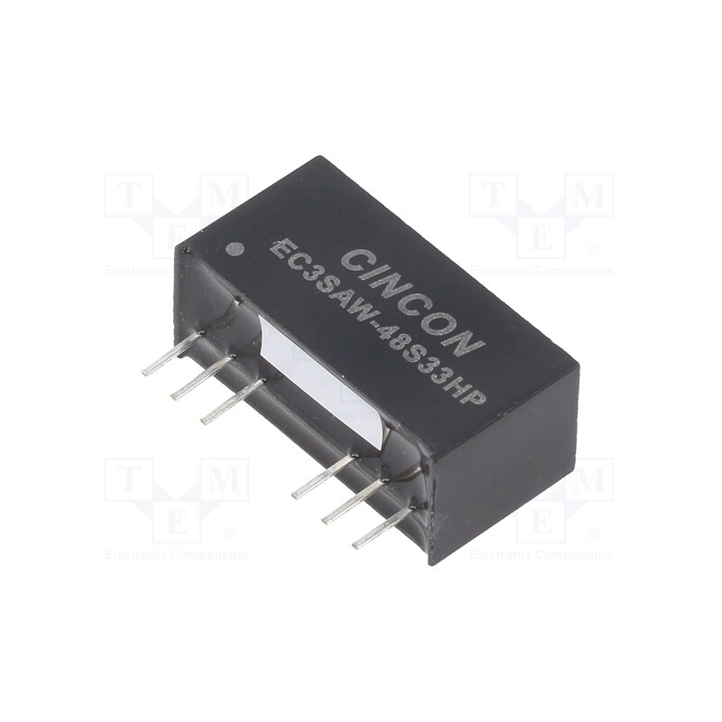 1 pcs x CINCON - EC3SAW-48S33HP - Converter: DC/DC, 3W, Uin: 18÷74V, Uout: 3.3VDC, Iout: 700mA, 100kHz