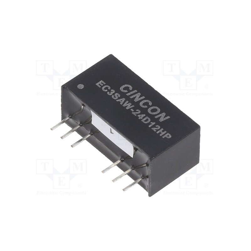 1 pcs x CINCON - EC3SAW-24D12HP - Converter: DC/DC, 3W, Uin: 9÷36V, Uout: 12VDC, Uout2: -12VDC, 100kHz