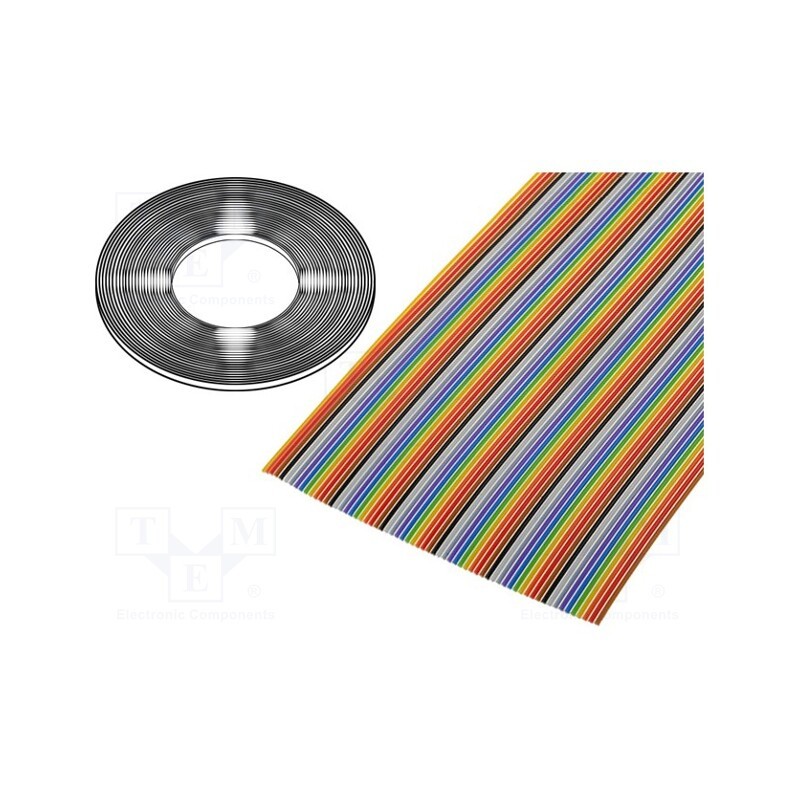 1 rol x BQ CABLE - FLCC-64/30 - Wire: ribbon, 64x28AWG, 1.27mm, stranded, Cu, unshielded, PVC, 300V