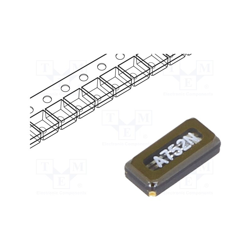 2 pcs x YIC - 32.768K12.5PI/3215E - Resonator: quartz, 32.768kHz, 12.5pF, SMD, 3.2x1.5x0.8mm