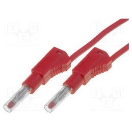 1 pcs x AXIOMET - AX-TL-4B1-R - Test lead, 19A, banana plug 4mm,both sides, Len: 1m, red