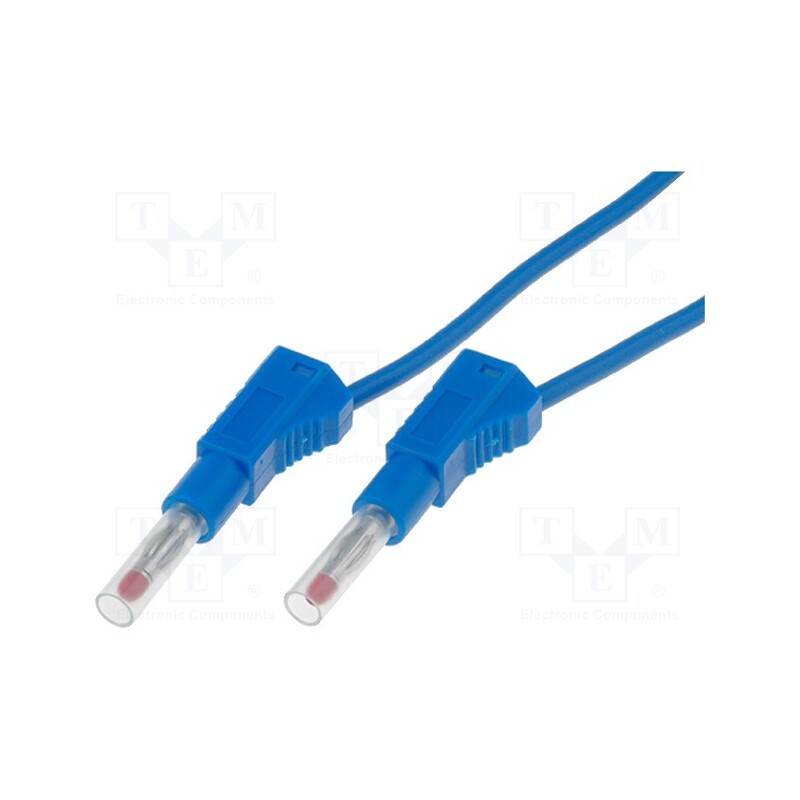 1 pcs x AXIOMET - AX-TL-4B1-BL - Test lead, 19A, banana plug 4mm,both sides, Len: 1m, blue
