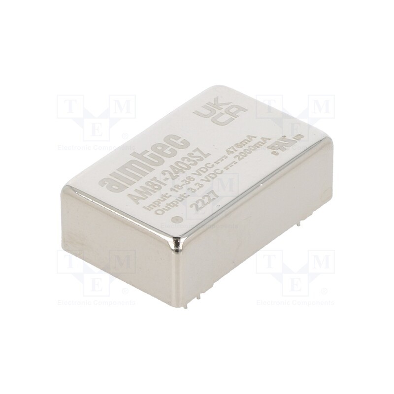 1 pcs x AIMTEC - AM8T-2403SZ - Converter: DC/DC, 7.5W, Uin: 18÷36V, Uout: 3.3VDC, Iout: 2A, DIP24