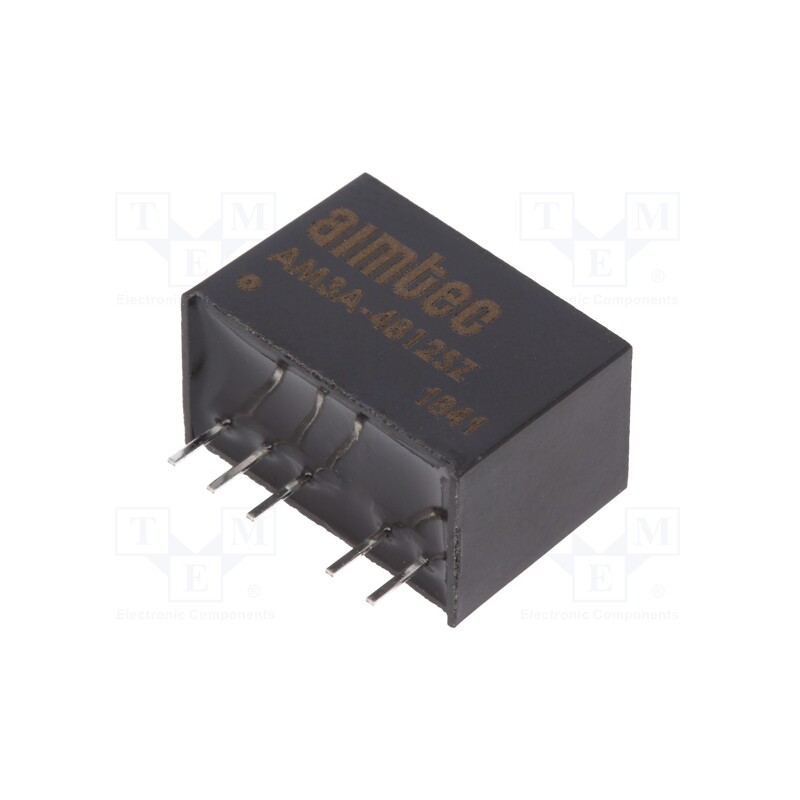 1 pcs x AIMTEC - AM3A-4812SZ - Converter: DC/DC, 3W, Uin: 18÷75V, Uout: 12VDC, Iout: 250mA, SIP6