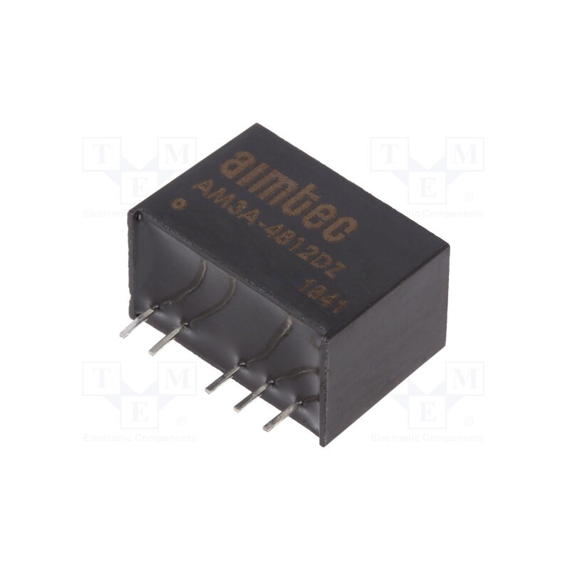 1 pcs x AIMTEC - AM3A-4812DZ - Converter: DC/DC, 3W, Uin: 18÷75V, Uout: 12VDC, Uout2: -12VDC, SIP6