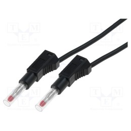 1 pcs x AXIOMET - AX-TL-4B1-B - Test lead, 19A, banana plug 4mm,both sides, Len: 1m, black