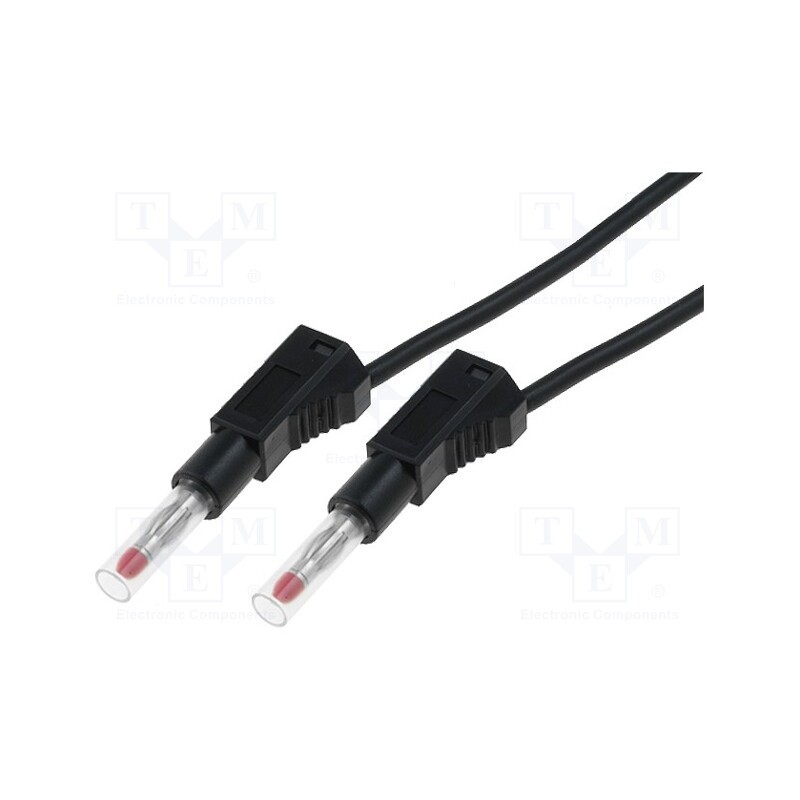 1 pcs x AXIOMET - AX-TL-4B1-B - Test lead, 19A, banana plug 4mm,both sides, Len: 1m, black