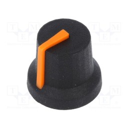 2 pcs x CLIFF - CL170843CR - Knob, with pointer, rubber,plastic, Øshaft: 6mm, Ø16.8x14.5mm