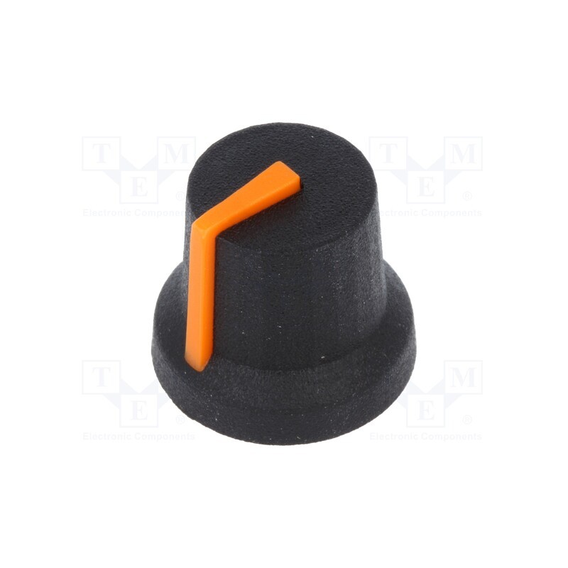 2 pcs x CLIFF - CL170843CR - Knob, with pointer, rubber,plastic, Øshaft: 6mm, Ø16.8x14.5mm
