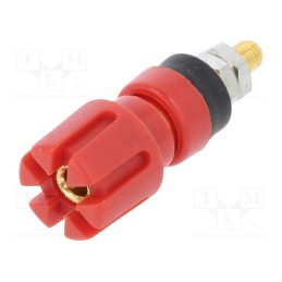 1 pcs x CLIFF - CL159721A - Socket, 4mm banana, 30A, 60VDC, 48mm, red, gold-plated, -20÷80°C