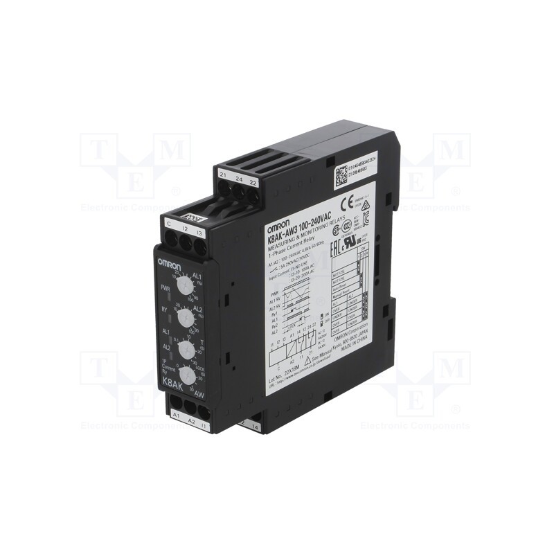 1 pcs x OMRON - K8AK-AW3 100-240VAC - Module: current monitoring relay, AC current, 100÷240VAC, SPDT