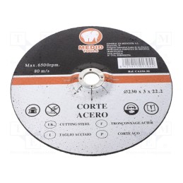 1 pcs x MEDID - CA23030 - Cutting wheel, Ø: 230mm, Øhole: 22mm, Disc thick: 3mm, metal,steel