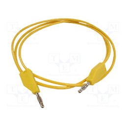 1 pcs x VELLEMAN - TLM8Y - Test lead, 30VAC, 3A, banana plug 4mm,both sides, Len: 1m, yellow