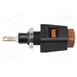 1 pcs x SCHu00dcTZINGER - ESD 6554 / BR - Laboratory clamp, brown, 70VDC, 16A, screw, nickel, polyamide