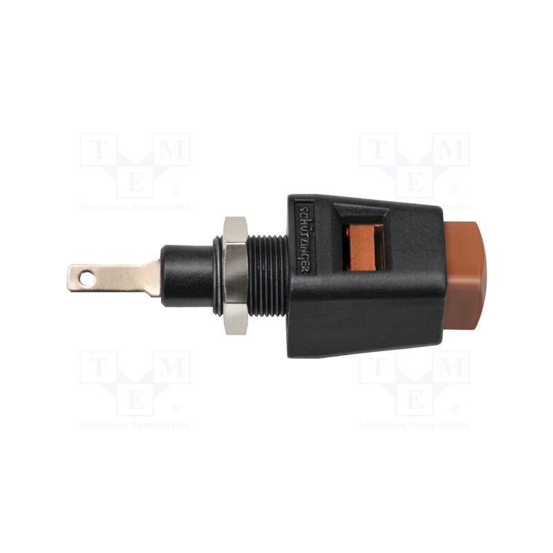 1 pcs x SCHu00dcTZINGER - ESD 6554 / BR - Laboratory clamp, brown, 70VDC, 16A, screw, nickel, polyamide
