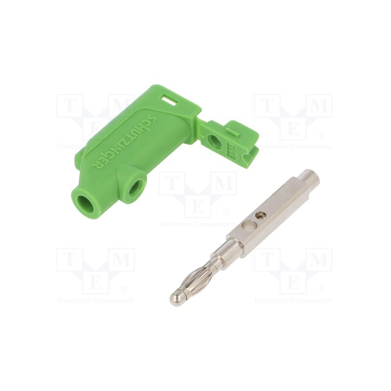 1 pcs x SCHu00dcTZINGER - FK 20 S NI / 2.5 / GN - Plug, 4mm banana, 32A, 33VAC, 70VDC, green, Max.wire diam: 4mm, 3mΩ