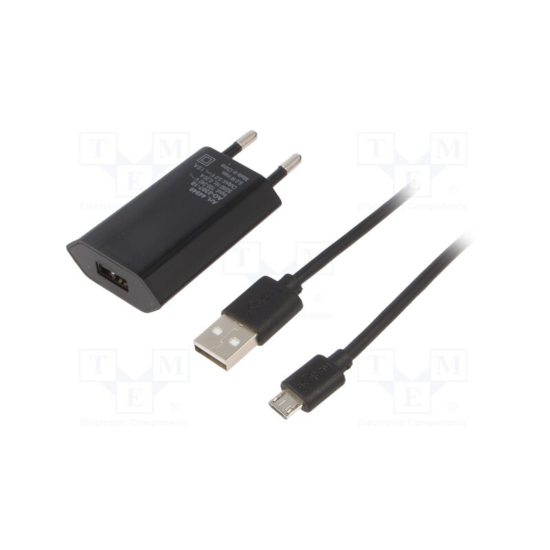 1 pcs x Goobay - 44982 - Power supply: switched-mode, plug, 5VDC, 5W, Plug: EU, 76.1%, black