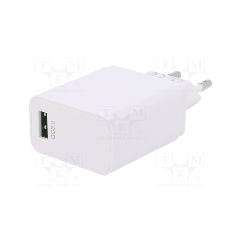 1 pcs x Goobay - 44955 - Power supply: switched-mode, plug, 5VDC,, 18W, Plug: EU, Out: USB