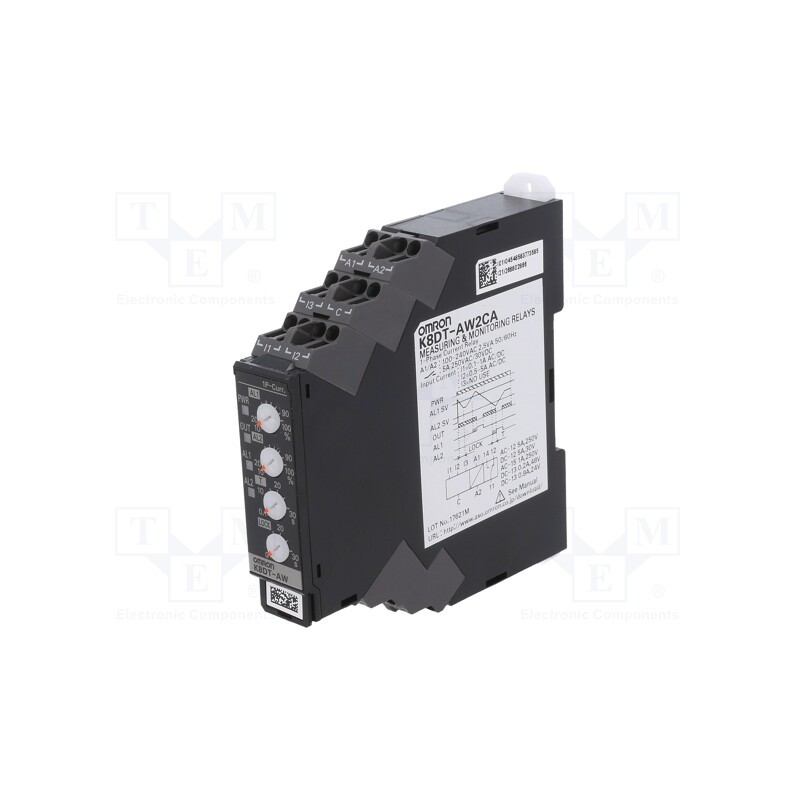 1 pcs x OMRON - K8DT-AW2CA - Module: current monitoring relay, AC/DC current, 100÷240VAC