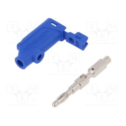 1 pcs x SCHu00dcTZINGER - FK 20 L NI / 2.5 / BL - Plug, 4mm banana, 32A, 33VAC, 70VDC, blue, Max.wire diam: 4mm, 3mΩ