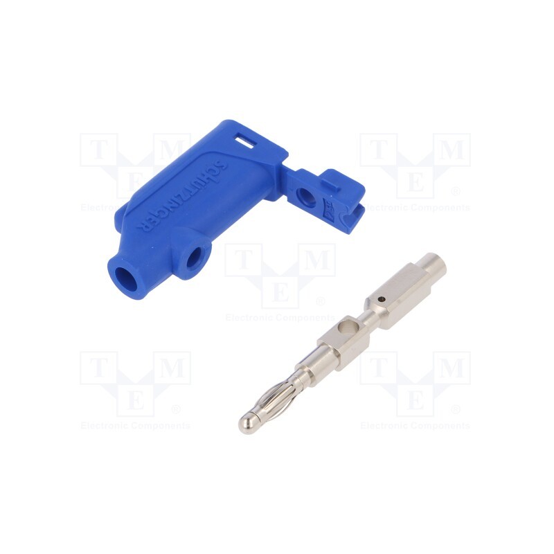 1 pcs x SCHu00dcTZINGER - FK 20 L NI / 2.5 / BL - Plug, 4mm banana, 32A, 33VAC, 70VDC, blue, Max.wire diam: 4mm, 3mΩ
