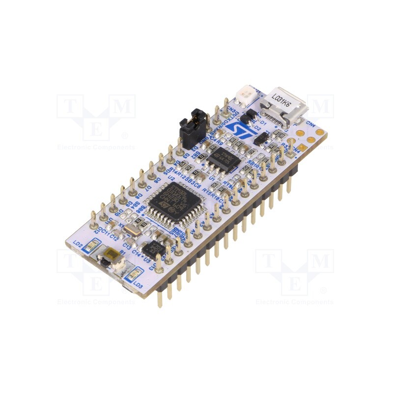 1 pcs x STMicroelectronics - NUCLEO-L031K6 - Dev.kit: STM32, STM32L031K6T6, pin strips,USB B micro